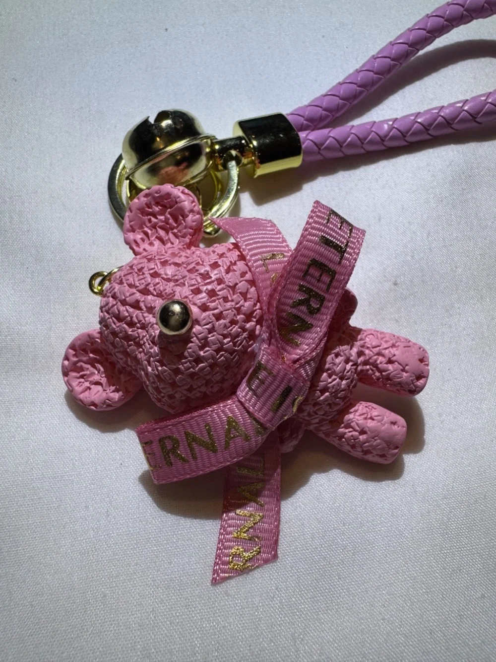 Love is Eternal Pink Bag Charm Keychain